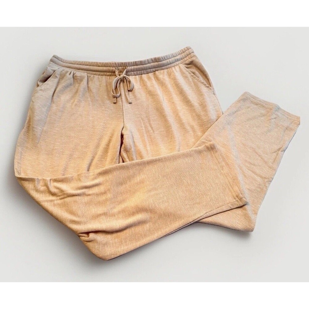 Natori Lounge‎ Pants XL Beige Drawstring Relaxed Fit Soft Knit Loungewear